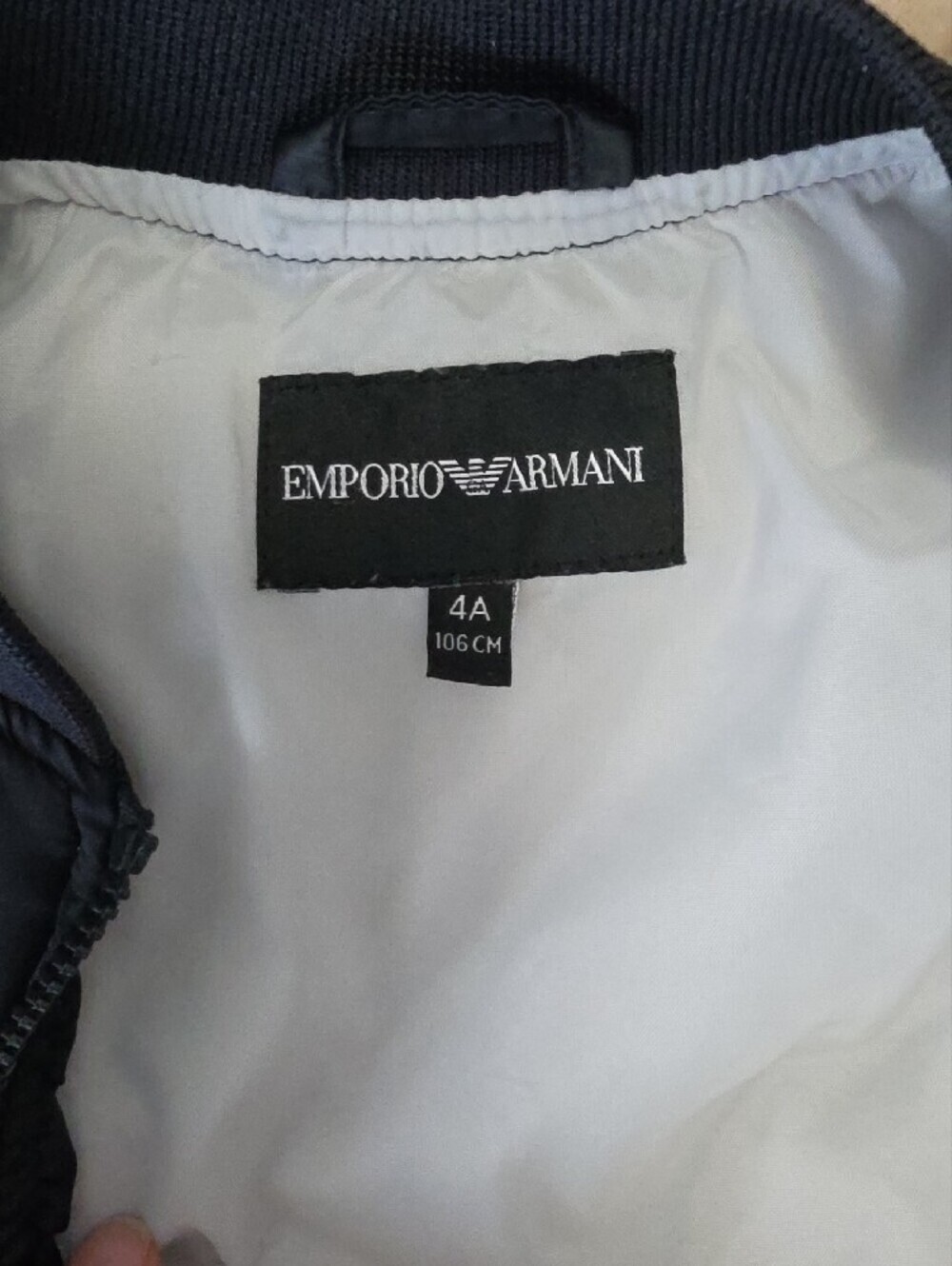 Emporio Armani Boys Navy Puffer Bomber Jacket - Picture 7 of 7